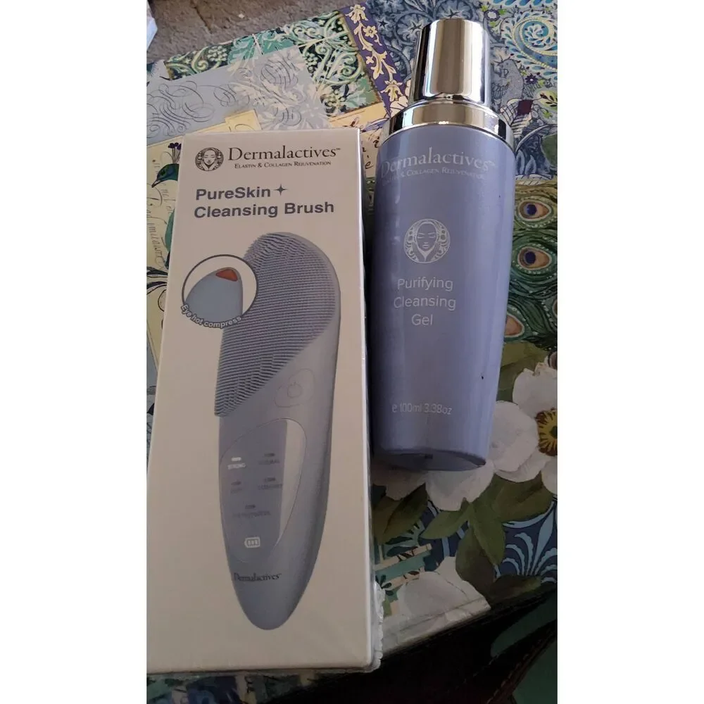NIB~DERMALECTIVES Pure Skin + Cleansing Brush & Purifying Cleansing Gel Bundle